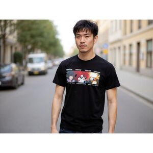 Anime Primitive x Naruto Shippuden Final Fight Black T-Shirt Size Medium #76